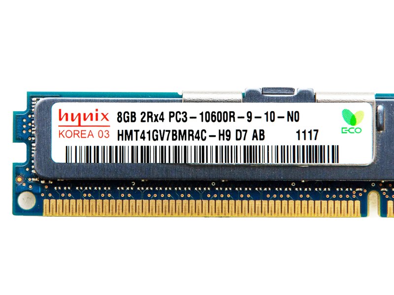 Operatyvioji atmintis 8GB DDR3 PC3-10600R VLP RDIMM 2Rx4 Hynix HMT41GV7BMR4C (IBM 49Y1441)