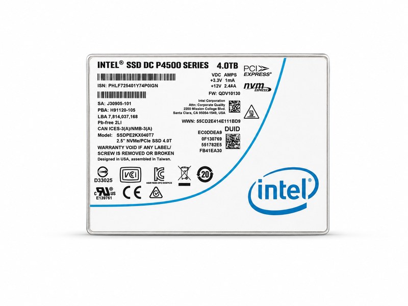 SSD diskas INTEL 4TB NVMe U.2 P4500 SSDPE2KX040T7T
