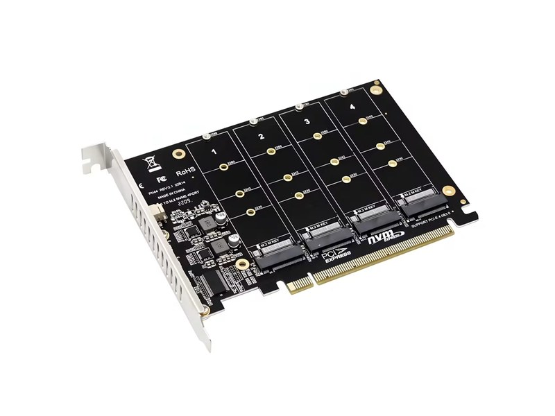 Quad M.2 PCIe x16 carrier card